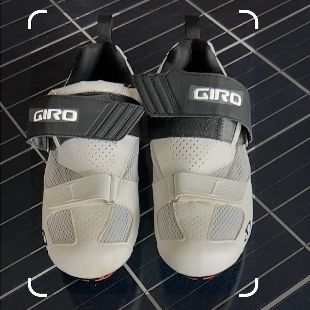 White Giro Inciter Tri Mens Cycling Shoe Tri White Black Size 44 US 10.5
